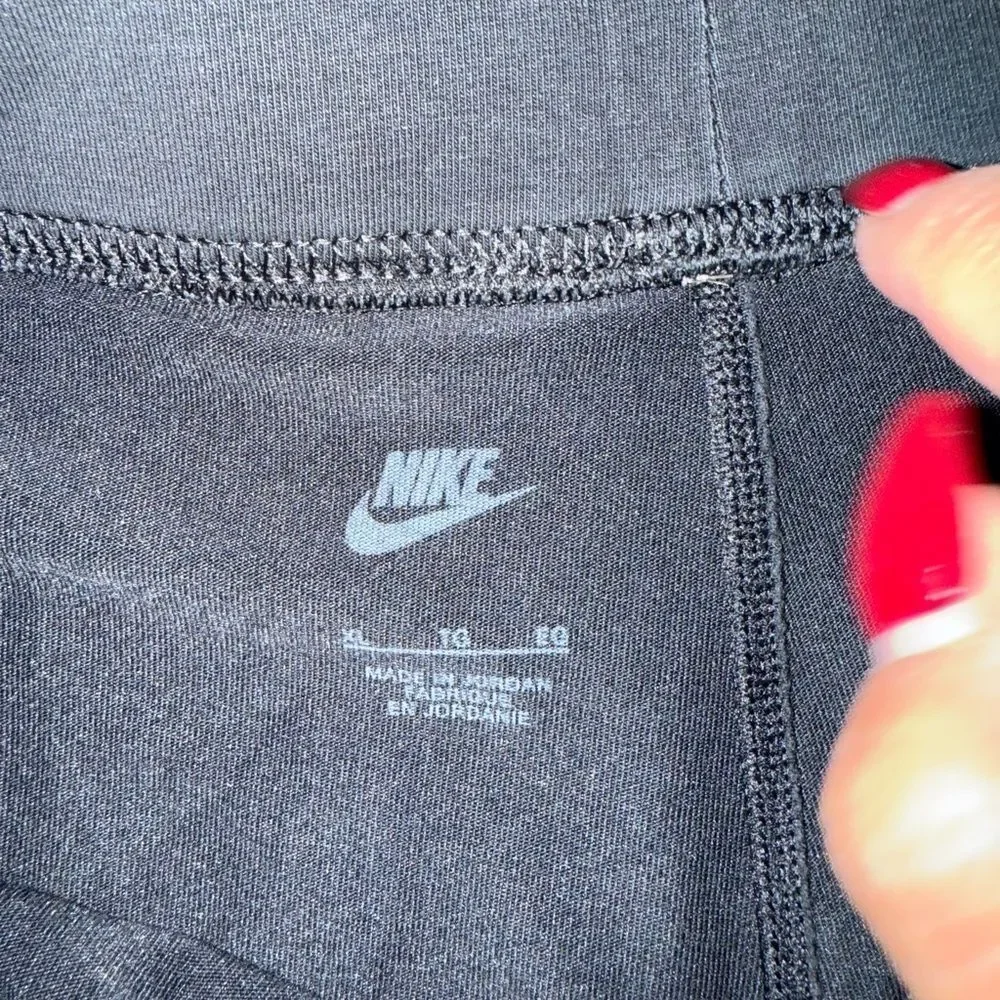 Nike Women's Black Leggings with White Logo